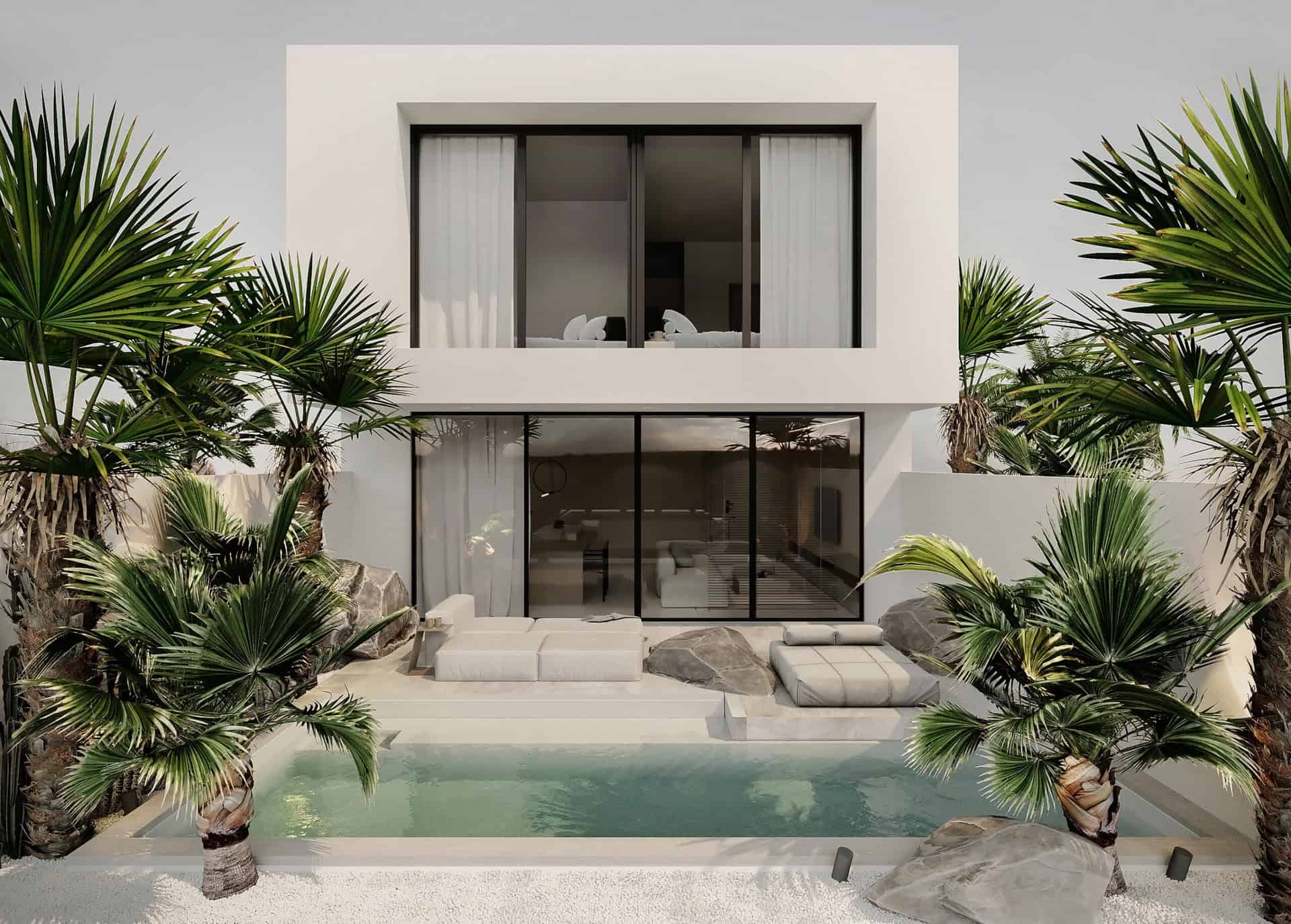 MINIMALIST 2 BEDROOM VILLA FOR SALE LEASEHOLD IN PERERENAN BE-1074 